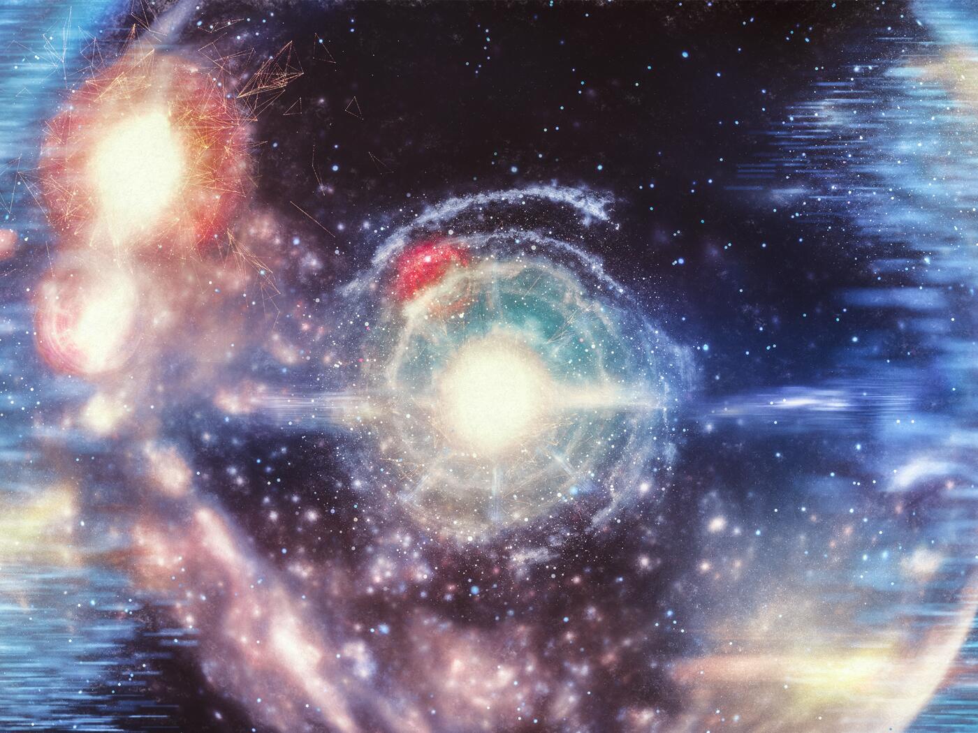 An artistic rendering of the big bang